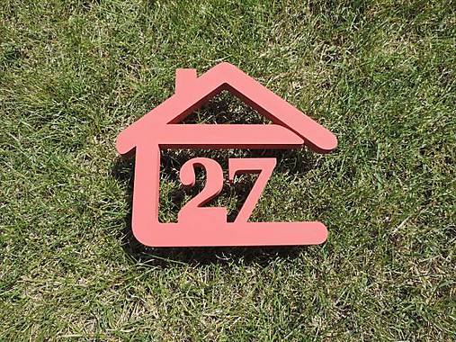 súpisné číslo na dom v tvare domčeka - 2 číslice - farba tehlová