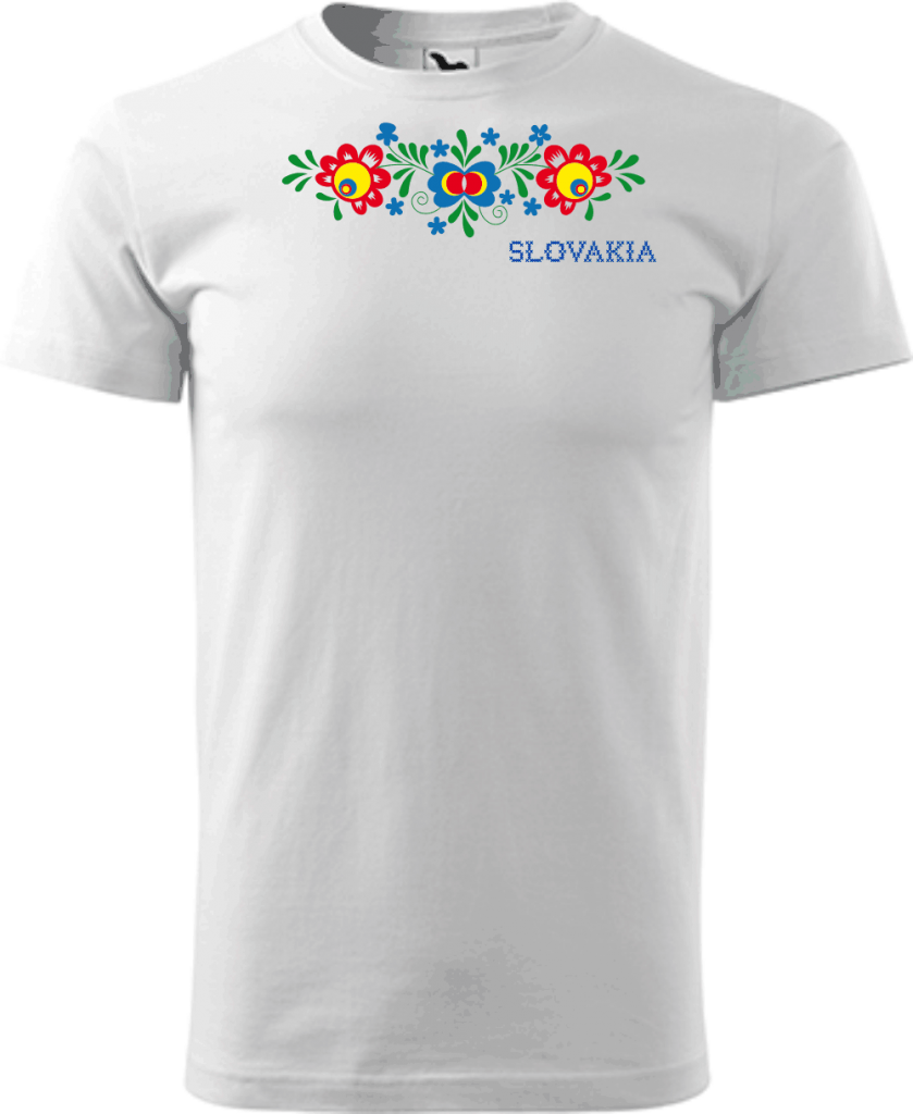 tričko folklór farebné kvety, pánske tričko
