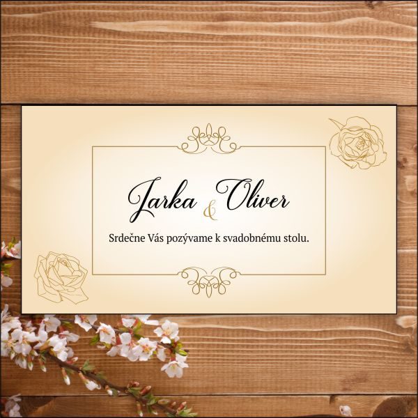 Svadobné pozvánky-zlaté ruže