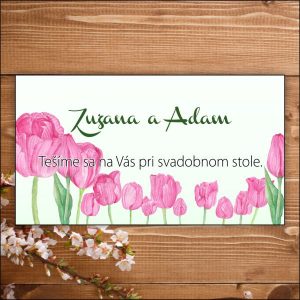 Svadobné pozvánky- ružové tulipány