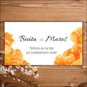 Svadobné pozvánky- oranžové kvety