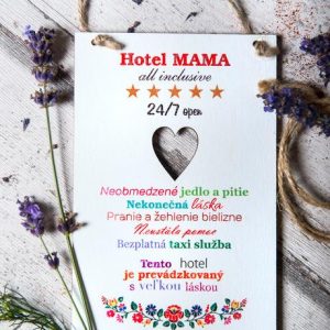 Tabuľka Hotel MAMA veselé farby folk motýv
