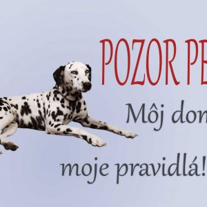 Tabuľka pozor pes. POZOR PES! Môj dom, moje pravidlá!